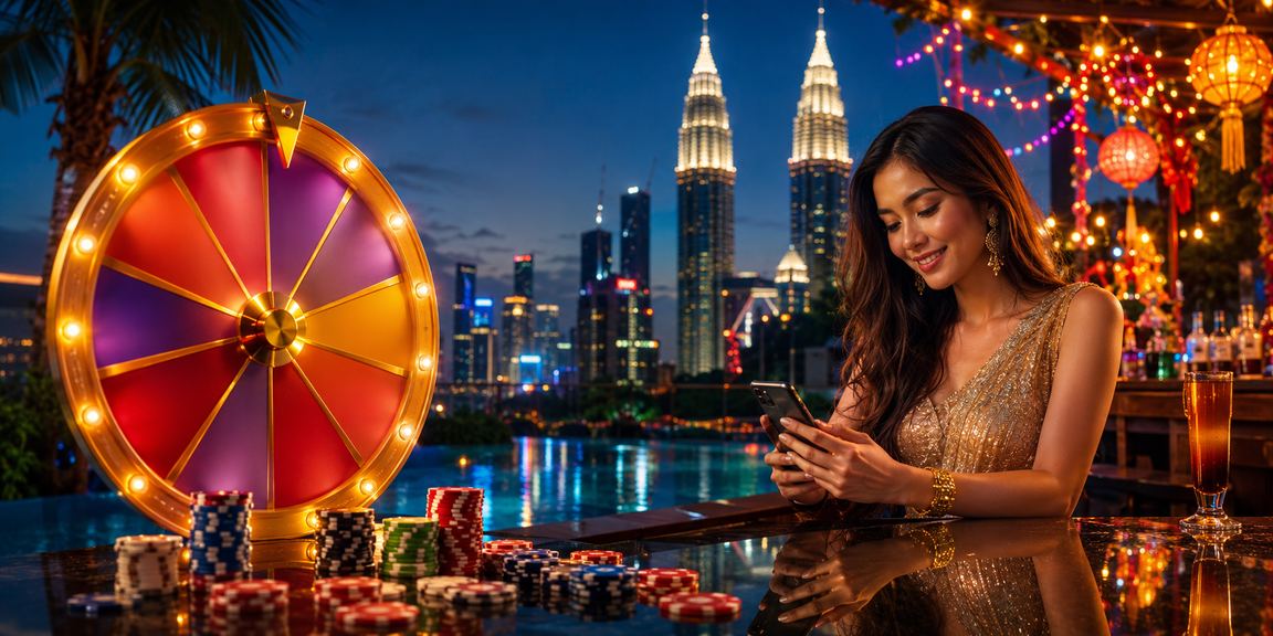 Meja roulette kasino popular di Kuala Lumpur dengan suasana malam yang memukau